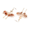 Natural Carnelian Chips Dangle Earrings EJEW-S214-01E-2