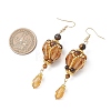 Natural Tiger Eye & Natural Lapis Lazuli & Natural Amethyst & Glass Beaded Dangle Earrings EJEW-MZ00686-5