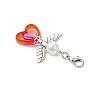 ABS Plastic Imitation Pearl & Transparent Acrylic Pendants Decorations HJEW-JM03603-02-5