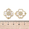 Brass Micro Pave Clear Cubic Zirconia Cross Connector Charms KK-U070-09B-G-3