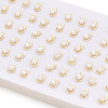 Brass & Natural Pearl Stud Earrings PEAR-N020-WX05-5