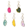 Natural Agate & 304 Stainless Steel Keychain KEYC-JKC01494-1
