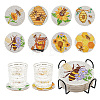 DIY Bees Theme Diamond Painting Acrylic Cup Mat Kits DIY-TAC0012-72-13