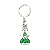 Glass & Tibetan Style Alloy Keychain KEYC-MZ00037-09-2