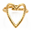 Ion Plating(IP) 304 Stainless Steel Heart Cuff Ring X-RJEW-N038-123LG-3