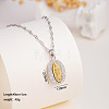 Two Tone Brass Micro Pave Clear Cubic Zirconia Religion Oval with Virgin Pendant Necklaces with 304 Stainless Steel Dapped Chains for Women WGEFA72-02-1