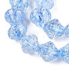 Transparent Crackle Glass Beads Strands GLAA-Q115-04A-04-3