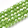 Opaque Solid Color Electroplate Glass Beads Strands EGLA-A039-P2mm-B21-1