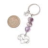 Heart Natural Mixed Gemstone Keychains KEYC-JKC01455-2