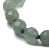 Faceted Round Natural Green Aventurine Beaded Necklaces NJEW-F327-01A-02-2