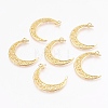 Tibetan Style Alloy Hollow Moon  2-Loop Link Pendants TIBEP-5312-G-LF-2