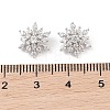 Rhodium Plated 925 Silver Pave Clear Cubic Zirconia Snowflake Charms STER-O006-04P-3