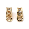 Brass Micro Pave Clear Cubic Zirconia Tube Bails KK-B110-05G-1