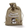 Christmas Printed Burlap Packing Pouches Drawstring Bags ABAG-Q053-02A-01-3