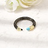 Brass Enamel Cuff Open Rings KK-CBA0E55-10G-2