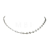 Saint Patrick's Day 304 Stainless Steel Clover Link Chain and Paperclip Chain Necklaces for Women NJEW-JN06170-2