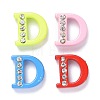 Spray Painted Zinc Alloy Slide Charms ALRI-WH0005-13D-1