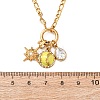 Sports 304 Stainless Steel Crystal Enamel Star Ball Pendant Necklaces for Women NJEW-A072-01A-G-3