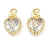 Real 18K Gold Plated Brass Inlaid Cubic Zirconia Charms ZIRC-L100-074G-04-1