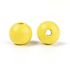 Spray Painted Round Natural Schima Wood Beads WOOD-A018-12mm-04-2