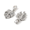 Brass Micro Pave Clear Cubic Zirconia Charms KK-A290-01A-P-2