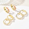 Brass Enamel Hoop Earrings for Women EJEW-A167-27A-02-4