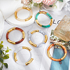 6Pcs 6 Colors Acrylic Curved Tube Beaded Stretch Braceles Set for Women BJEW-AN0001-53-5