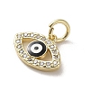 Brass Micro Pave Cubic Zirconia Charms KK-E092-07G-03-2