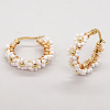 Bohemian Glass Braided Seed Beads Flower Hoop Earrings for Women CY3369-2-1