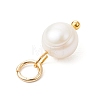 3Pcs 3 Colors Natural Cultured Freshwater Pearl Two Sides Polished Charms PALLOY-JF04036-6