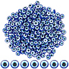 300Pcs Flat Round Evil Eye Resin Beads RESI-SC0006-78-1