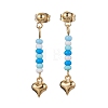 5 Pairs 5 Colors Golden 304 Stainless Steel Heart Dangle Stud Earrings EJEW-JE05538-S-2