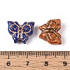 Picasso Baking Paint Glass & Golden Metal Enlaced Beads DGLA-T004-54M-3