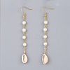 Glass Pearl Dangle Earrings EJEW-JE03187-2