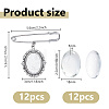Alloy Oval Tray Brooch Base Settings JEWB-DC00007-2