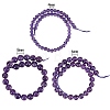 3 Strands 3 Styles Natural Amethyst Beads Strands G-SZ0001-14-2