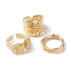 Irregular Alloy Open Cuff Rings Sets for Women RJEW-S412-06G-3