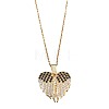 Valentine's Day Love You Heart Wings 304 Stainless Steel Crystal and Jet Rhinestone Pendant Necklaces for Women FS-WGAF6D2-01-2