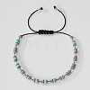 Natural Turquoise Beads Braided Bead Bracelets for Men FW9359-2-1