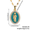 Elegant Vintage Brass Clear Shiny Cubic Zircon Saint Jude Pendant Necklaces with Enamel for Daily Wear LC4169-3-3