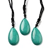 Synthetic Turquoise Pendant Necklace with Nylon Cord for Women NJEW-L464-A03-1