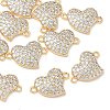 SHEGRACE Brass Micro Pave Clear Cubic Zirconia Connector Charms XGRQ3K054-563G-1
