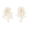 Flower Brass Plastic Pearl Tassel Clip-on Earrings FS-WG7092D-01-1
