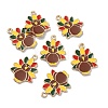 Light Gold Tone Alloy Enamel Pendants ENAM-P247-20KCG-3