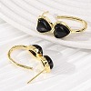 Valentine's Day Heart Natural Obsidian Stud Earrings EJEW-T053-01G-10-3