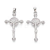 Religion Brass Micro Pave Cubic Zirconia Pendants KK-T073-47P-1