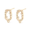 Brass Micro Pave Cubic Zirconia Stud Earring Findings KK-E107-23G-1