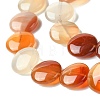Flat Round Gemstone Natural Red Agate Stone Beads Strands G-S110-14mm-03-4
