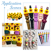 9Pcs 9 Colors Sunflower Silicone Beads SIL-CA0002-70-7