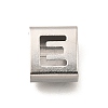 Letter Style 304 Stainless Steel Square Slide Charms STAS-L132-25E-1